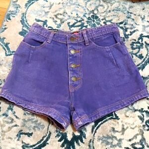 Your Eyes Lie Denim Shorts Exposed Buttons High Waist S